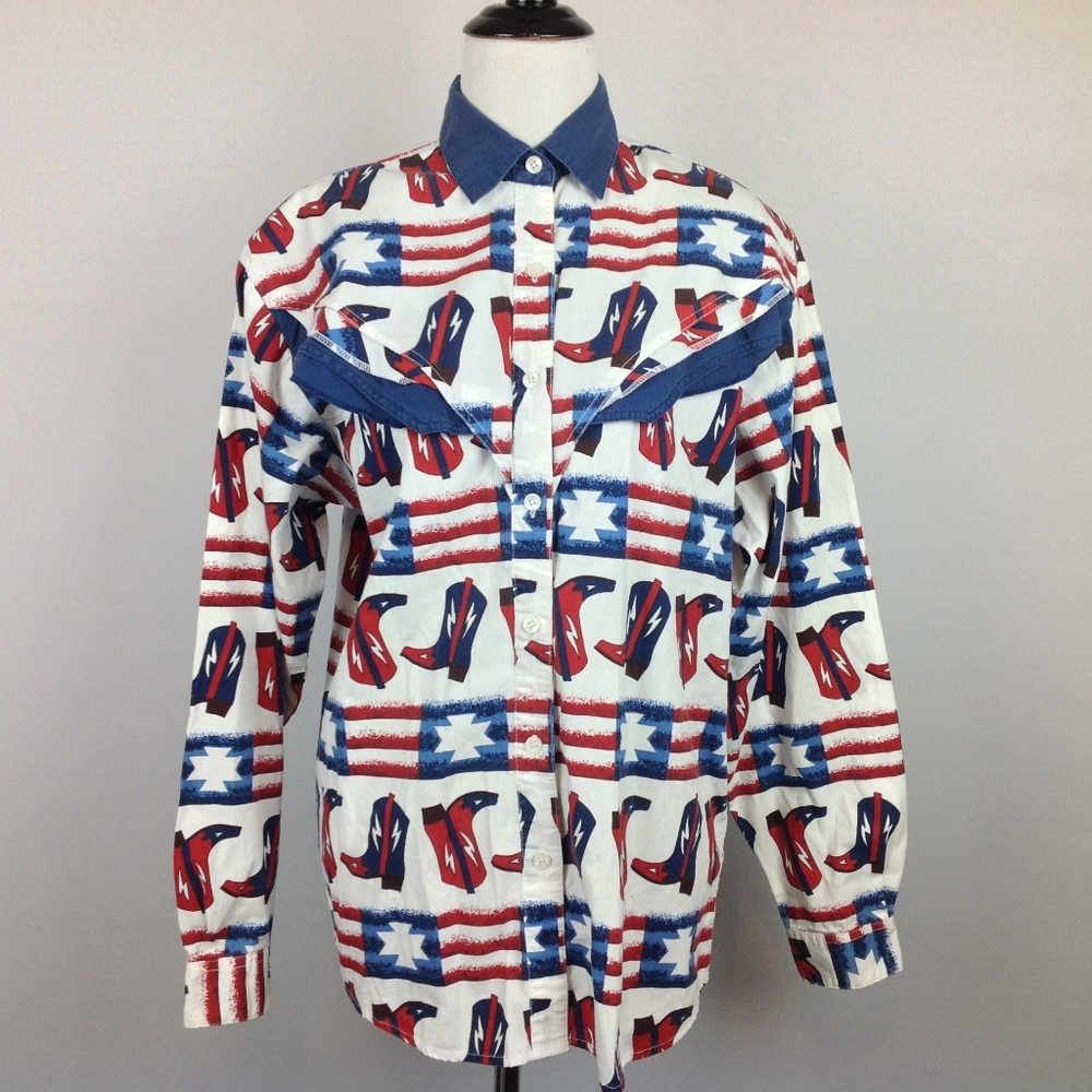 Vintage Adobe Rose Western Shirt Womens Medium